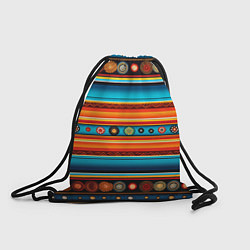 Рюкзак-мешок Этнический узор в горизонтальную полоску, цвет: 3D-принт