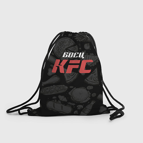 Мешок для обуви Боец KFC на фоне бургеров / 3D-принт – фото 1