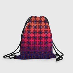 Рюкзак-мешок Паттерн стилизованные цветы оранж-фиолетовый, цвет: 3D-принт