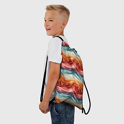 Рюкзак-мешок Разноцветные полосы текстура ткани, цвет: 3D-принт — фото 2