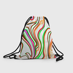 Рюкзак-мешок Разноцветные волнистые линии абстракция, цвет: 3D-принт