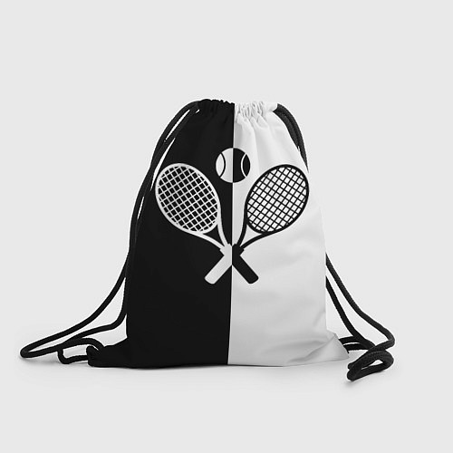 Мешок для обуви Теннис - чёрно белое / 3D-принт – фото 1