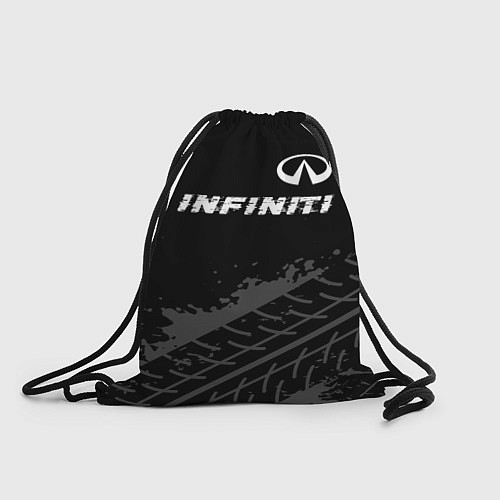 Мешок для обуви Infiniti speed на темном фоне со следами шин посер / 3D-принт – фото 1