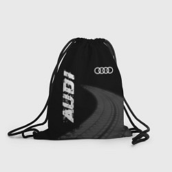 Рюкзак-мешок Audi speed на темном фоне со следами шин вертикаль, цвет: 3D-принт