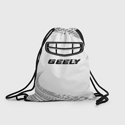 Рюкзак-мешок Geely speed на светлом фоне со следами шин, цвет: 3D-принт