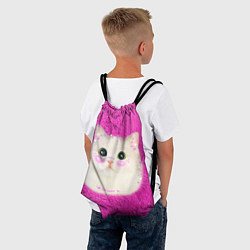 Рюкзак-мешок Кот мем в сердечках, цвет: 3D-принт — фото 2