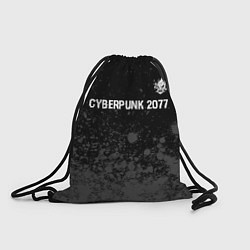 Рюкзак-мешок Cyberpunk 2077 glitch на темном фоне посередине, цвет: 3D-принт