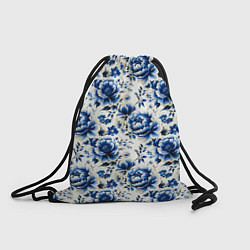 Рюкзак-мешок Гжель узор паттерн, цвет: 3D-принт