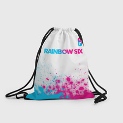 Рюкзак-мешок Rainbow Six neon gradient style посередине, цвет: 3D-принт
