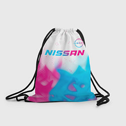 Рюкзак-мешок Nissan neon gradient style посередине, цвет: 3D-принт