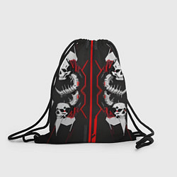Рюкзак-мешок Позвоночные черепа красные, цвет: 3D-принт