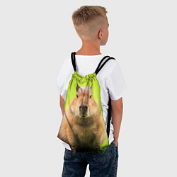 Рюкзак-мешок Capybara on green grass, цвет: 3D-принт — фото 2