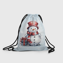 Рюкзак-мешок New Years cute snowman, цвет: 3D-принт