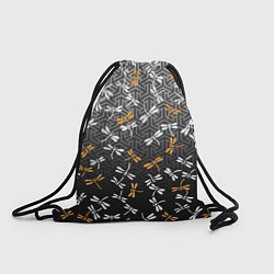 Рюкзак-мешок Стрекозы поверх графики, цвет: 3D-принт