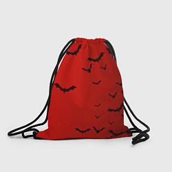 Рюкзак-мешок Летучие мыши на красном фоне, цвет: 3D-принт