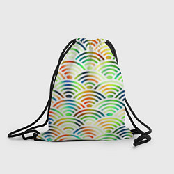 Рюкзак-мешок Белая рыба - чешуя-волна, цвет: 3D-принт
