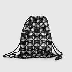 Рюкзак-мешок Черно белый геометрический клетчатый узор, цвет: 3D-принт