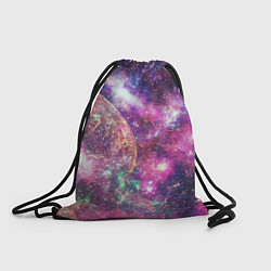 Рюкзак-мешок Пурпурные космические туманности со звездами, цвет: 3D-принт