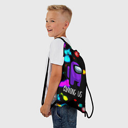 Рюкзак-мешок Among us blink neon, цвет: 3D-принт — фото 2