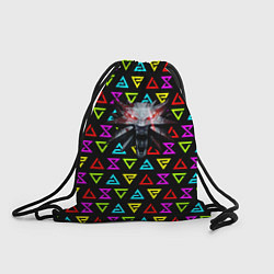 Рюкзак-мешок Ведьмак знаки неоновые, цвет: 3D-принт