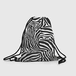 Рюкзак-мешок Шкура зебры черно - белая графика, цвет: 3D-принт