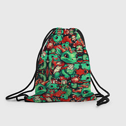 Рюкзак-мешок Зелёный деревянный дракончик, цвет: 3D-принт
