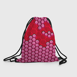 Рюкзак-мешок Красная энерго-броня из шестиугольников, цвет: 3D-принт