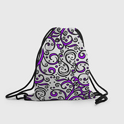 Рюкзак-мешок Фиолетовые кружевные узоры, цвет: 3D-принт