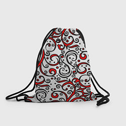 Рюкзак-мешок Красный кружевной узор, цвет: 3D-принт
