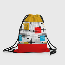 Рюкзак-мешок Узор красного горчичного цвета, цвет: 3D-принт