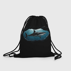 Рюкзак-мешок Акула в овале, цвет: 3D-принт