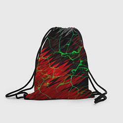 Рюкзак-мешок Зелёные трещины узоры, цвет: 3D-принт