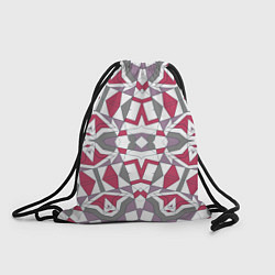 Рюкзак-мешок Геометрический узор красно серый, цвет: 3D-принт