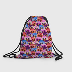 Рюкзак-мешок Разноцветные анютины глазки, цвет: 3D-принт
