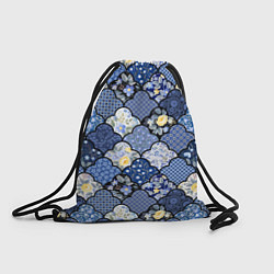 Рюкзак-мешок Цветочный лоскутный коллаж, цвет: 3D-принт