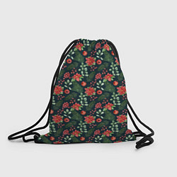 Рюкзак-мешок Новогодние цветы, цвет: 3D-принт
