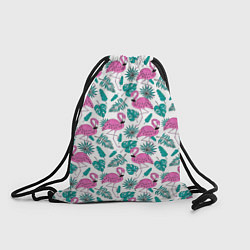 Рюкзак-мешок Тропический розовый фламинго, цвет: 3D-принт