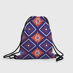 Рюкзак-мешок Этнические ромбы в контрасте, цвет: 3D-принт
