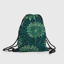Рюкзак-мешок Одуванчики зеленая с желтым акцентом абстракция, цвет: 3D-принт