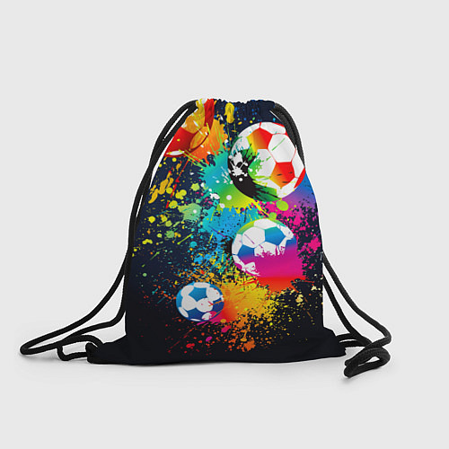 Мешок для обуви Разноцветные футбольные мячи / 3D-принт – фото 1