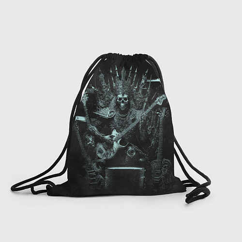Мешок для обуви Скелет музыкант король метала на троне / 3D-принт – фото 1
