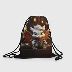 Рюкзак-мешок Белый новогодний дракон, цвет: 3D-принт