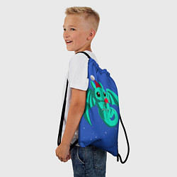 Рюкзак-мешок Новогодний дракончик бирюзовый, цвет: 3D-принт — фото 2