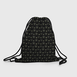 Рюкзак-мешок Паттерн чёрный маленькие стилизованные цветы, цвет: 3D-принт