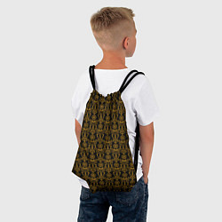 Рюкзак-мешок Чёрно-золотой узоры, цвет: 3D-принт — фото 2