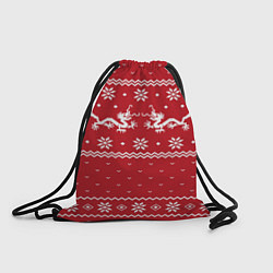 Рюкзак-мешок Новогодний свитер с драконами, цвет: 3D-принт