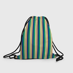 Рюкзак-мешок Полосатый жёлто-зелёно-синий, цвет: 3D-принт
