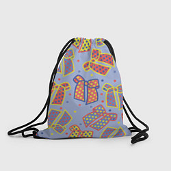 Рюкзак-мешок Узор с яркими разноцветными бантами в горошек, цвет: 3D-принт