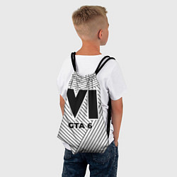 Рюкзак-мешок Символ GTA 6 на светлом фоне с полосами, цвет: 3D-принт — фото 2