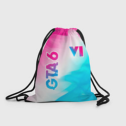 Рюкзак-мешок GTA 6 neon gradient style вертикально, цвет: 3D-принт